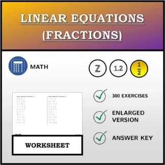 Worksheet: Linear Equations (Fractions)