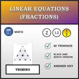 Trimino: Linear Equations (Fractions)