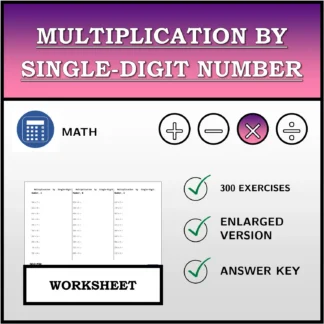 Worksheet: Multiplication by Single-Digit Number