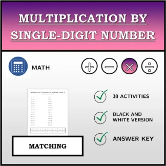 Matching activity: Multiplication by Single-Digit Number