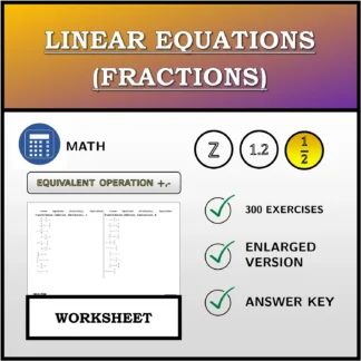 Worksheet: Linear Equations (Fractions), Equivalent Transformation (Addition, Subtraction)