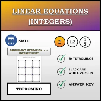 Tetromino: Linear Equations (Integers), Equivalent Transformation (Multiplication, Division), Integer Solution