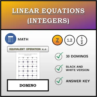 Domino: Linear Equations (Integers), Equivalent Transformation (Multiplication, Division)