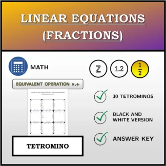 Tetromino: Linear Equations (Fractions), Equivalent Transformation (Multiplication, Division)