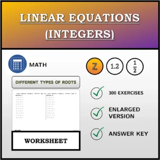 Worksheet: Linear Equations (Integers), Different Types Of Solutions