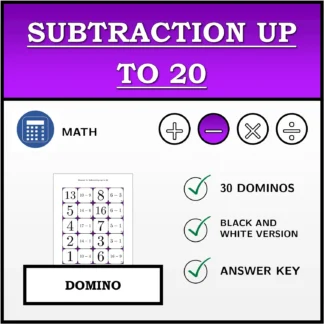 Domino: Subtraction up to 20