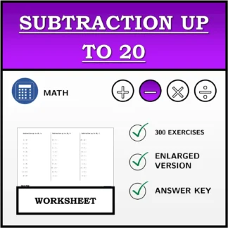 Worksheet: Subtraction up to 20