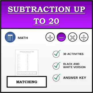 Matching activity: Subtraction up to 20