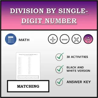 Matching activity: Division by Single-Digit Number