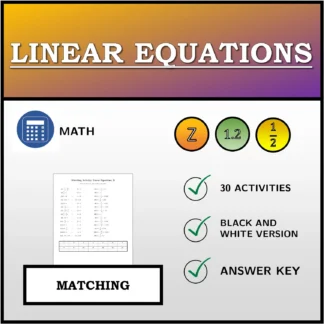 Matching activity: Linear Equations