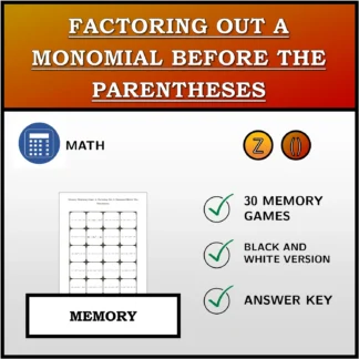 Memory matching game: Factoring Out A Monomial Before The Parentheses