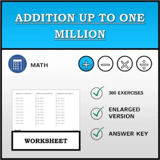 Worksheet: Addition up to One Million