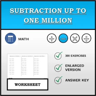 Worksheet: Subtraction up to One Million