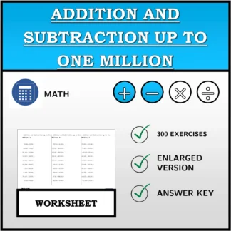 Worksheet: Addition and Subtraction up to One Million