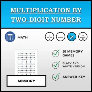 Memory matching game: Multiplication by Two-Digit Number