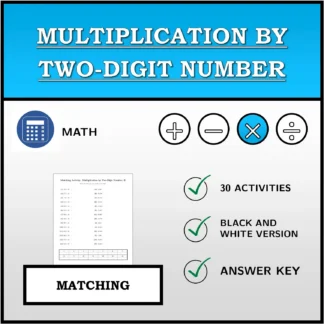 Matching activity: Multiplication by Two-Digit Number