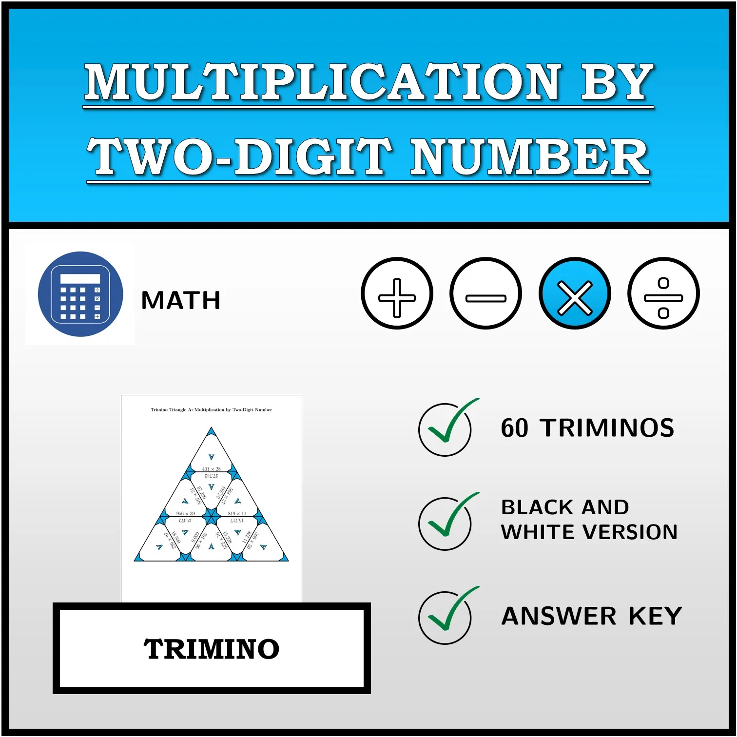 Trimino: Multiplication by Two-Digit Number