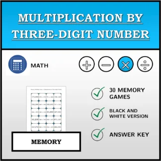 Memory matching game: Multiplication by Three-Digit Number