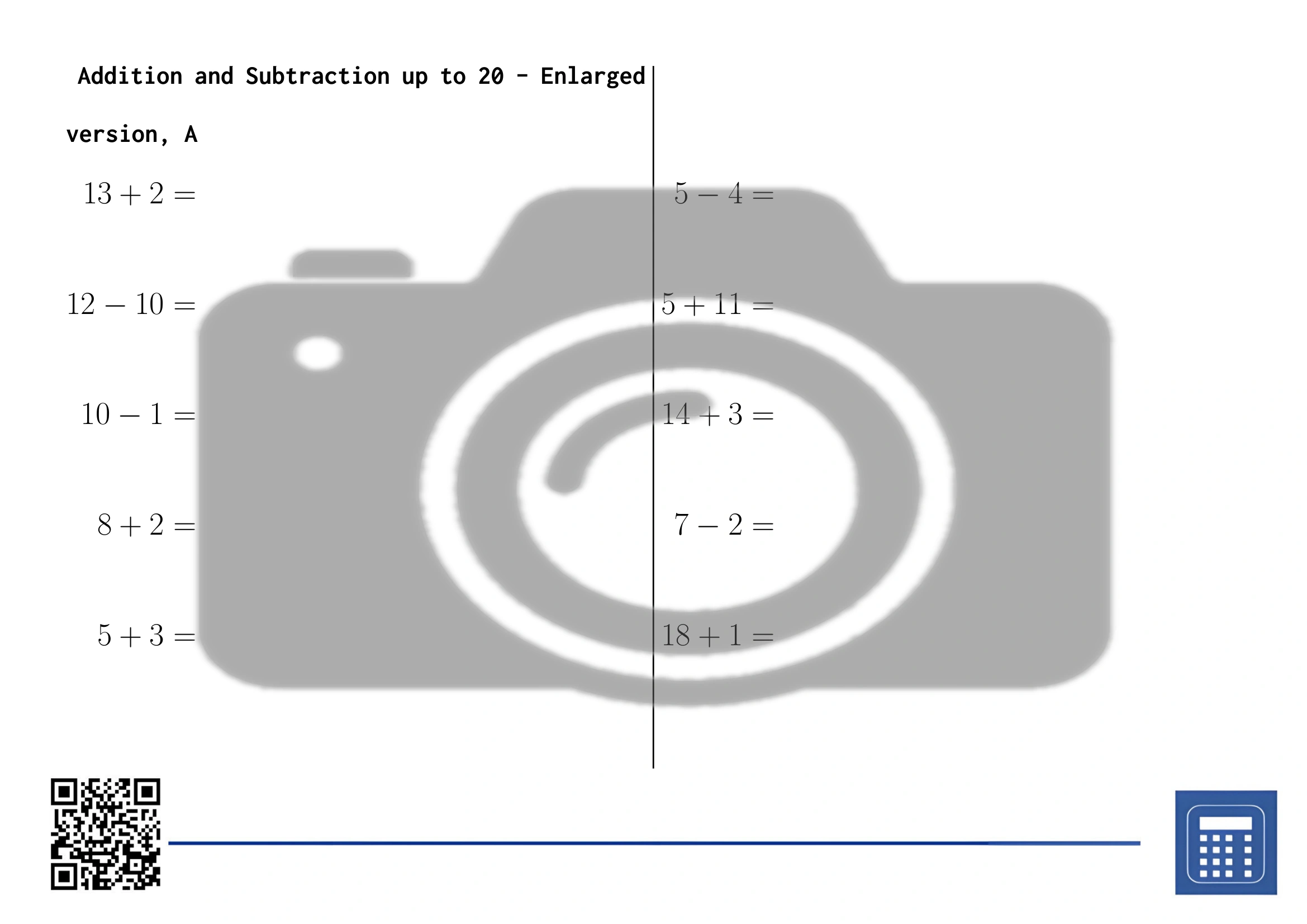 Worksheet: Addition and Subtraction up to 20 - Image 3