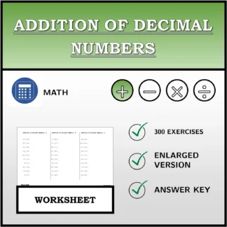 Worksheet: Addition of Decimal Numbers