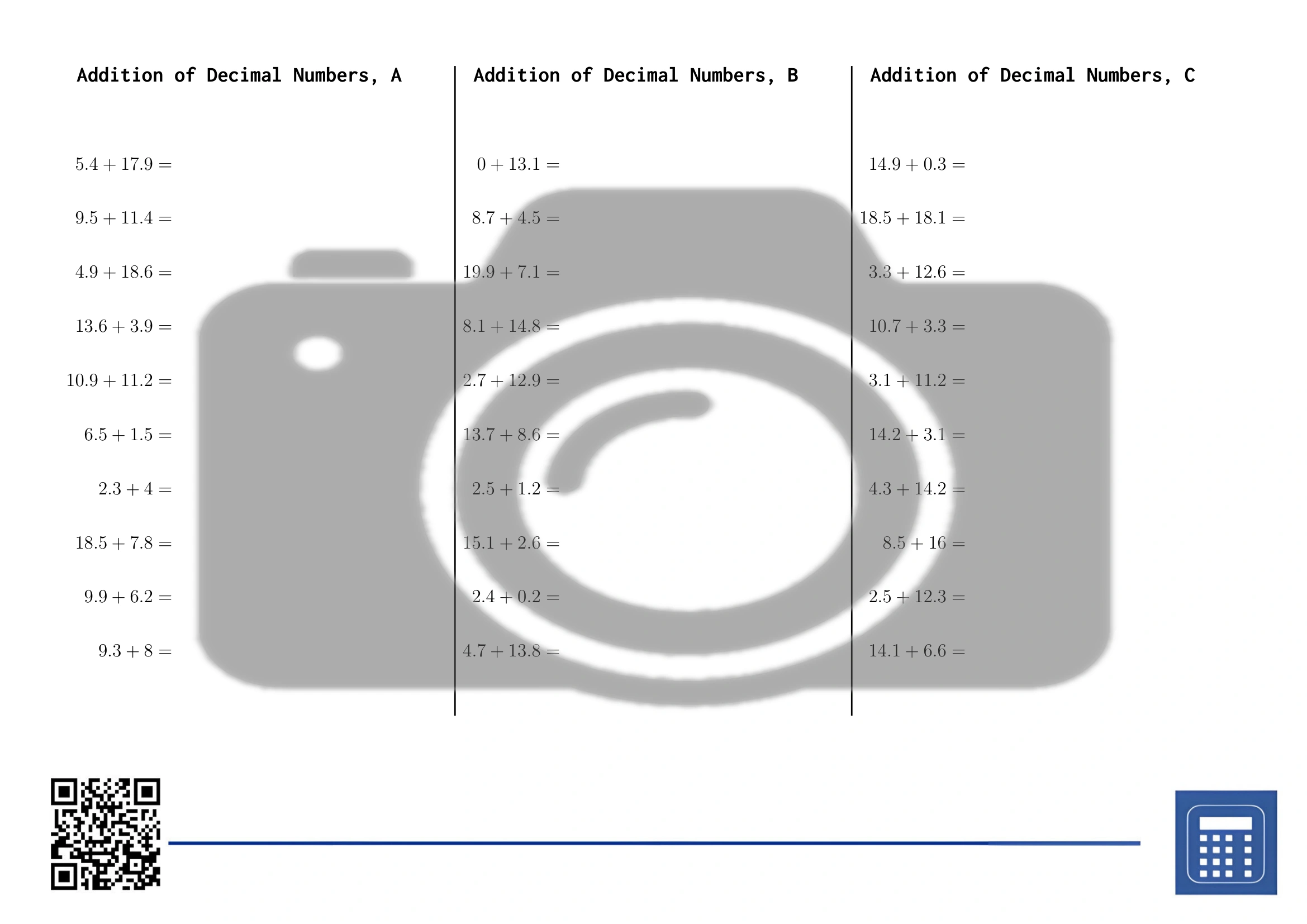 Worksheet: Addition of Decimal Numbers - Image 2