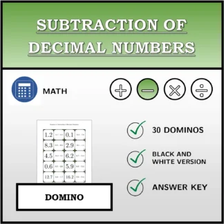 Domino: Subtraction of Decimal Numbers