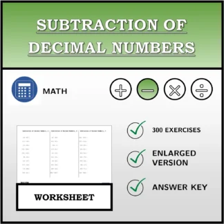 Worksheet: Subtraction of Decimal Numbers