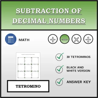 Tetromino: Subtraction of Decimal Numbers