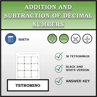 Tetromino: Addition and Subtraction of Decimal Numbers