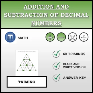 Trimino: Addition and Subtraction of Decimal Numbers