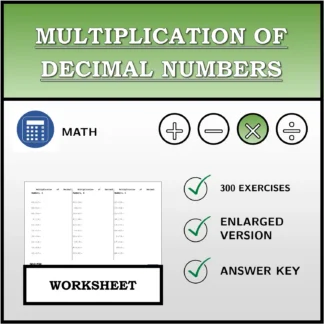 Worksheet: Multiplication of Decimal Numbers