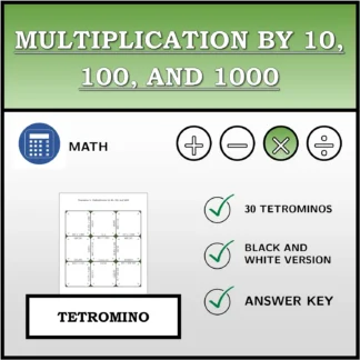 Tetromino: Multiplication by 10, 100, and 1000