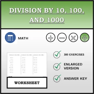 Worksheet: Division by 10, 100, and 1000