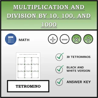 Tetromino: Multiplication and Division by 10, 100, and 1000