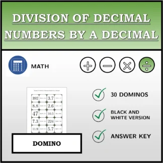 Domino: Division of Decimal Numbers by a Decimal