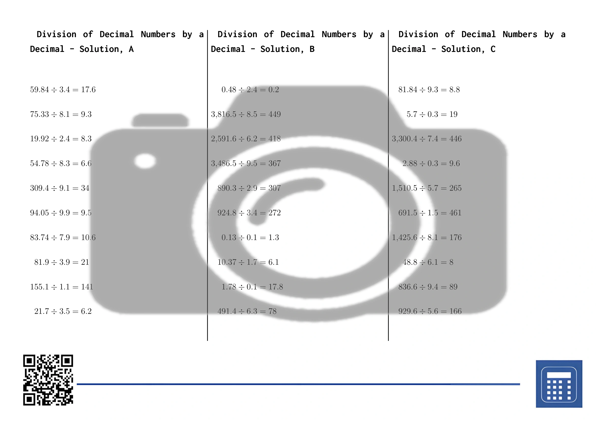 Worksheet: Division of Decimal Numbers by a Decimal - Image 4