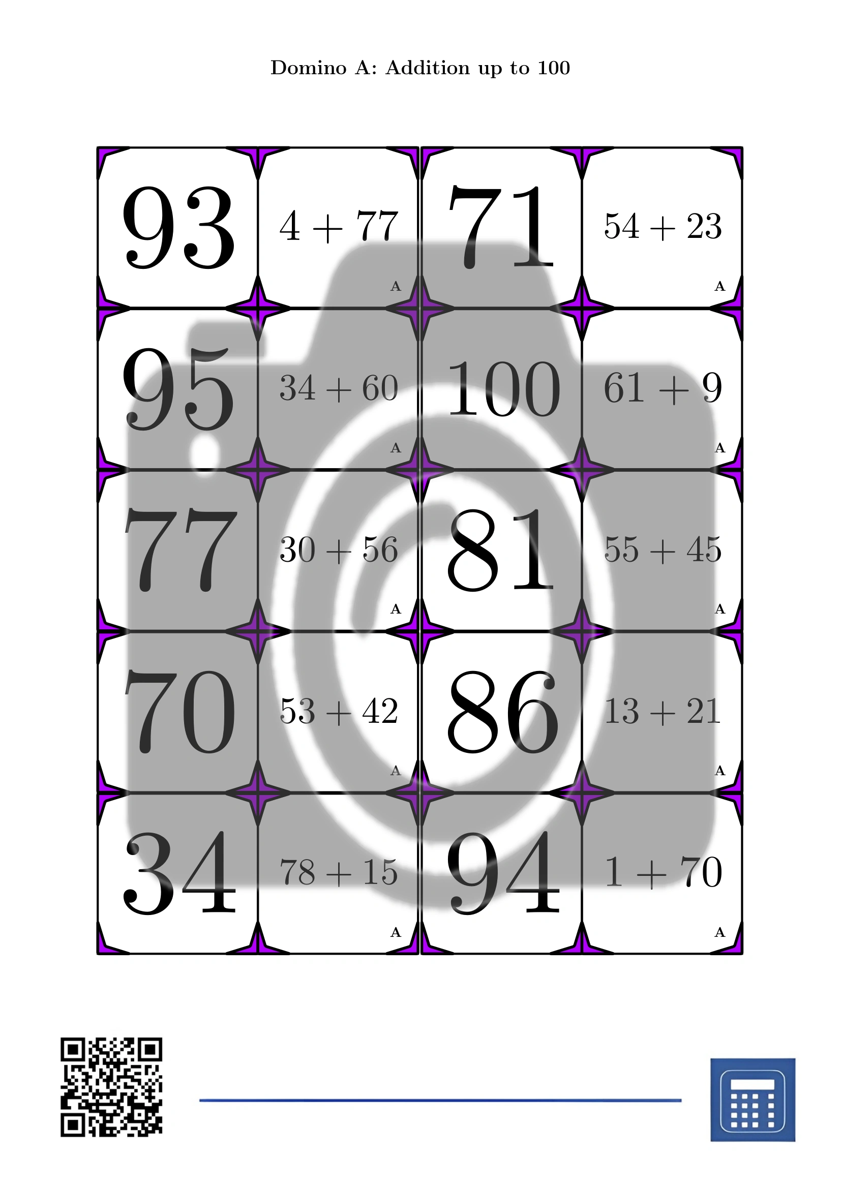 Domino: Addition up to 100 - Image 2