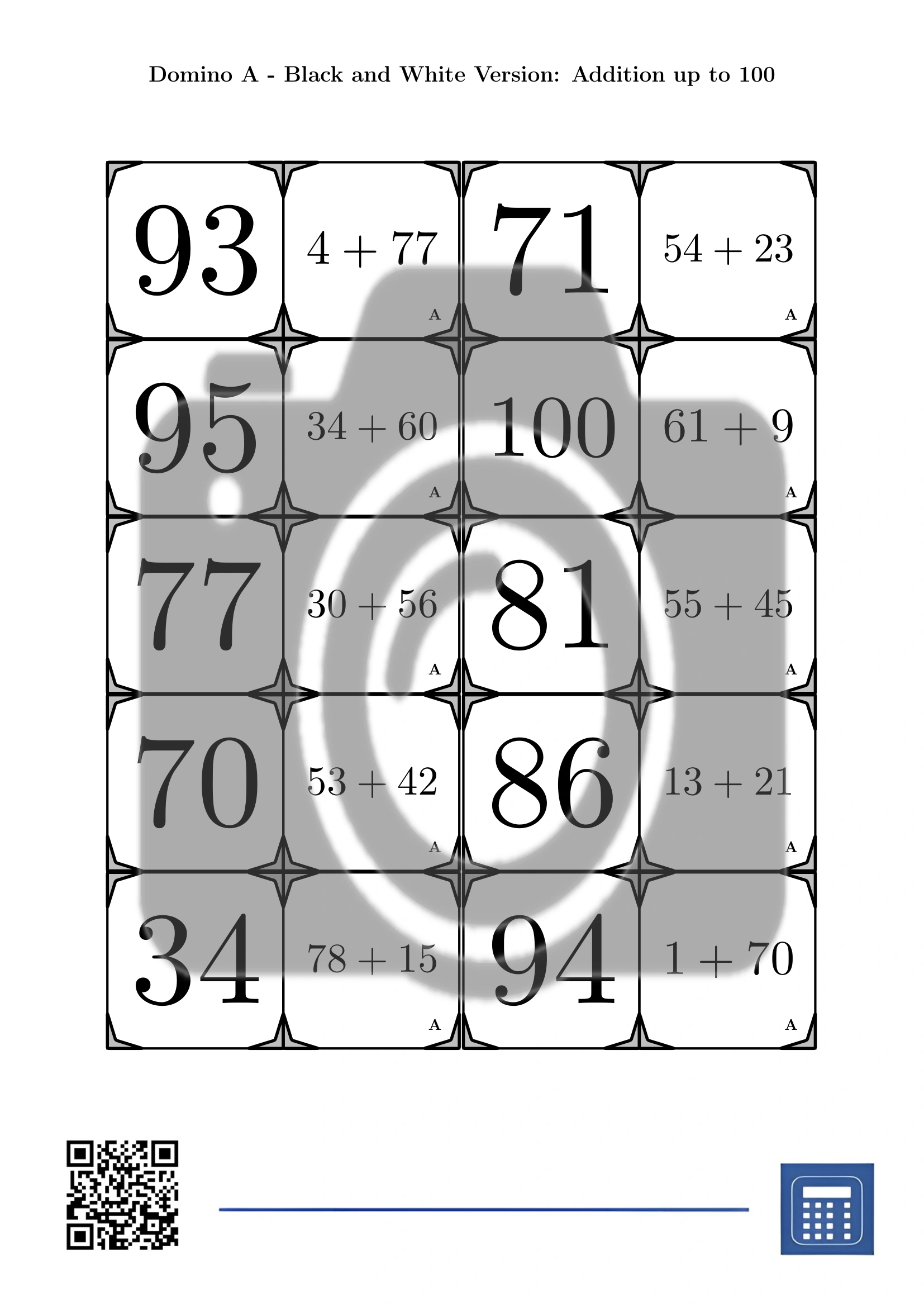 Domino: Addition up to 100 - Image 3