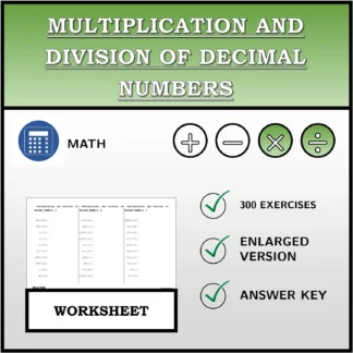 Worksheet: Multiplication and Division of Decimal Numbers