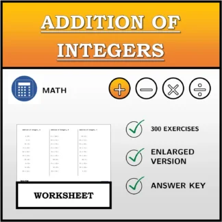 Worksheet: Addition of Integers