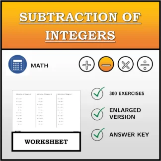 Worksheet: Subtraction of Integers