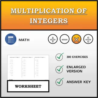 Worksheet: Multiplication of Integers