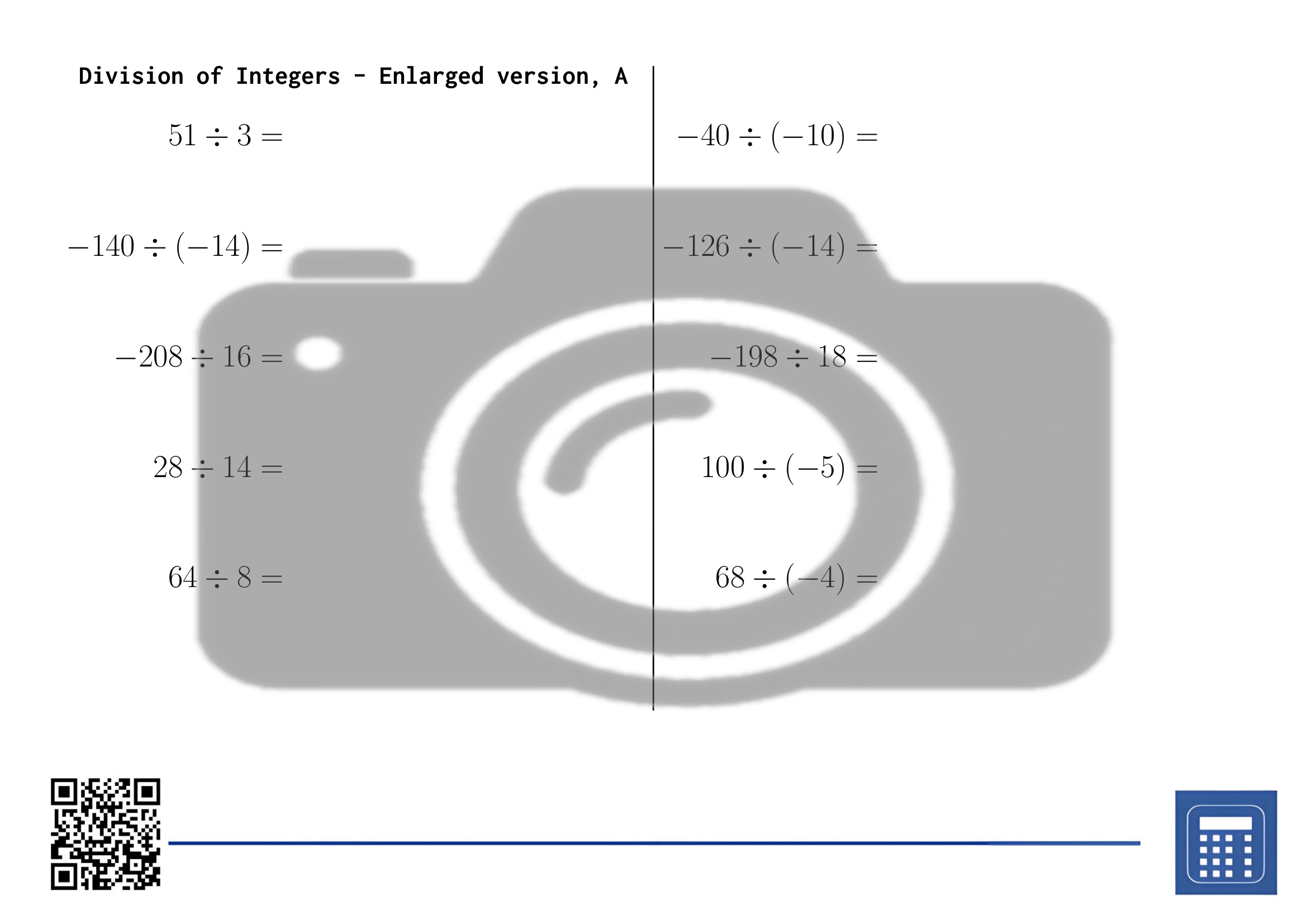Worksheet: Division of Integers - Image 3
