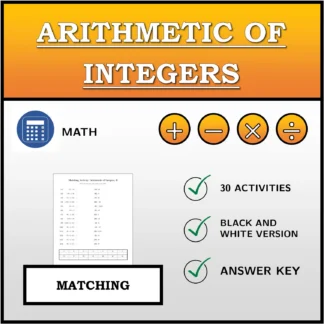 Matching activity: Arithmetic of Integers