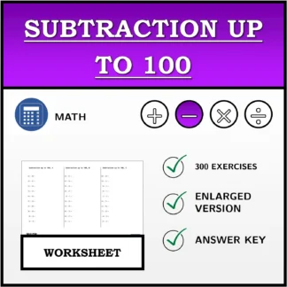 Worksheet: Subtraction up to 100