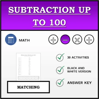 Matching activity: Subtraction up to 100