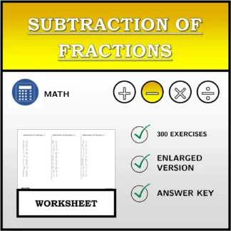 Worksheet: Subtraction of Fractions