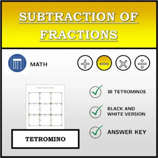 Tetromino: Subtraction of Fractions