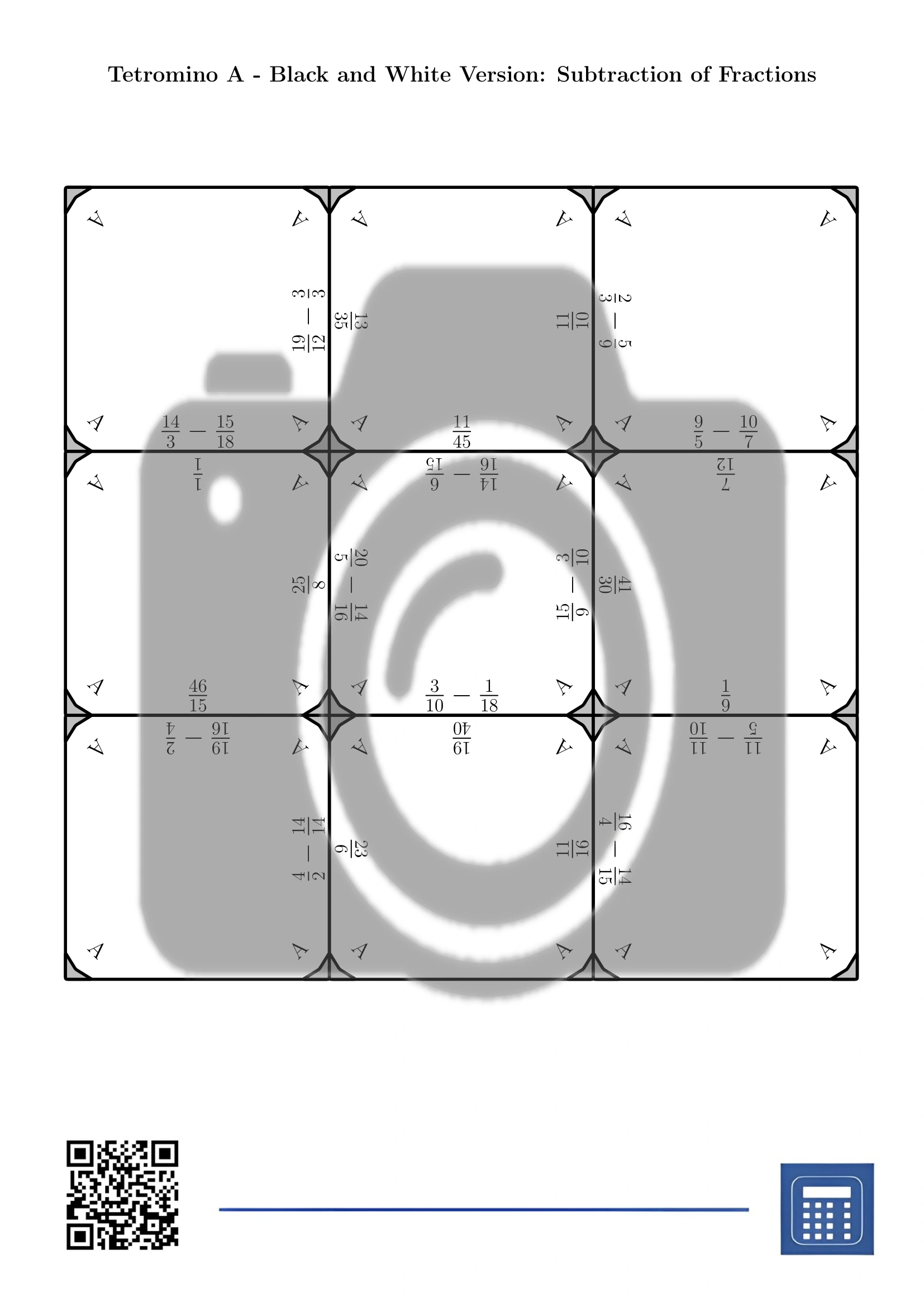Tetromino: Subtraction of Fractions - Image 3