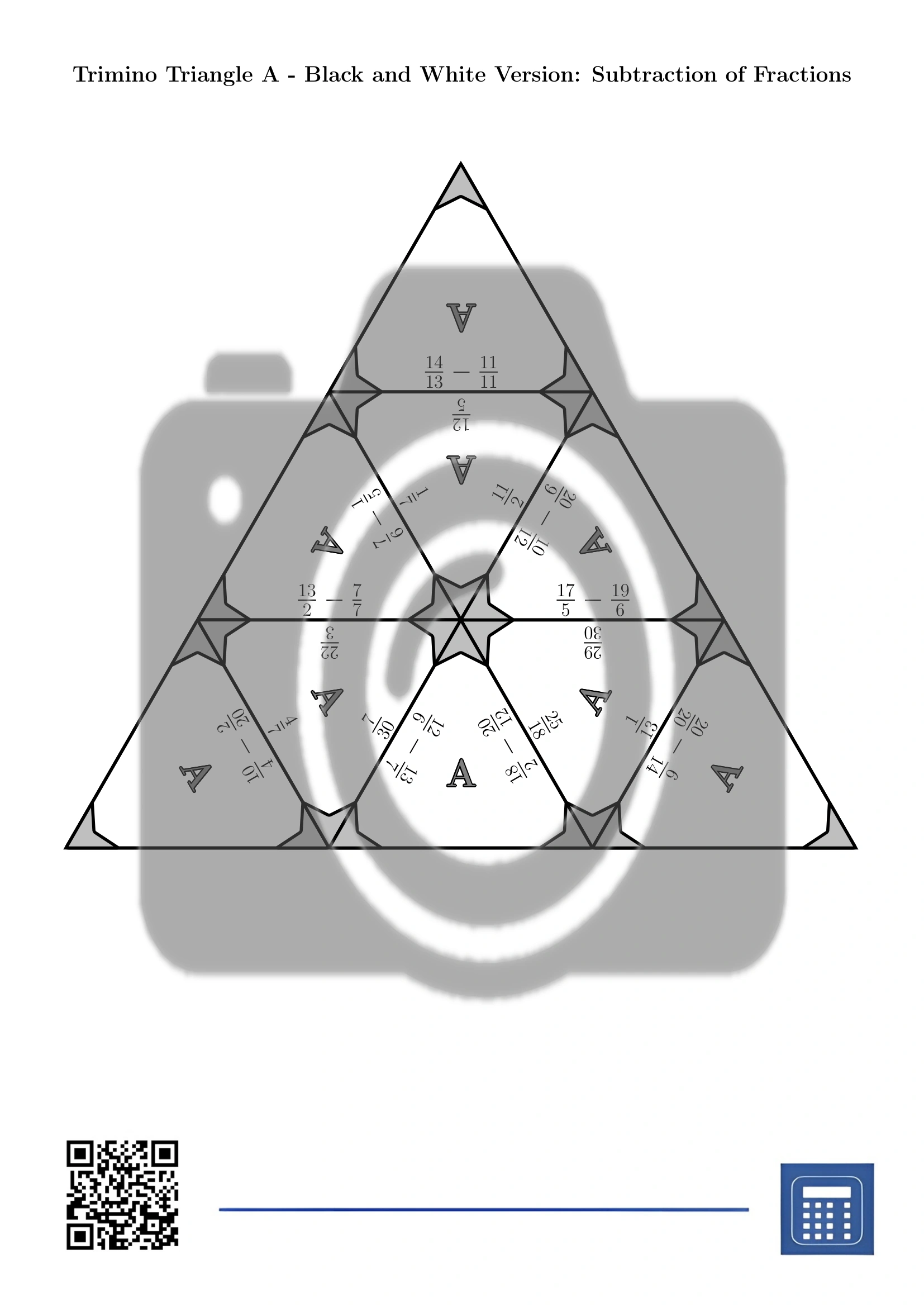 Trimino: Subtraction of Fractions - Image 3